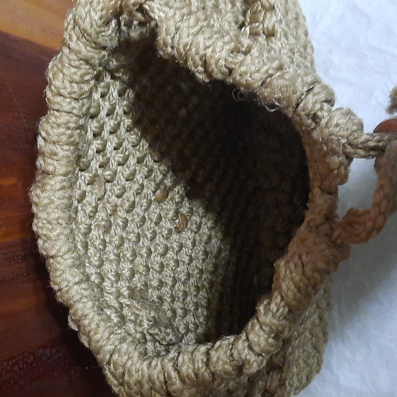 Vintage. draw string macrame purse - Picture 11 of 11